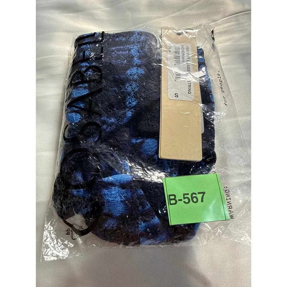 Cosabella Men's Lace G-String Thong‎ LOLA Blue Black Stretch Sexy NWT Size S